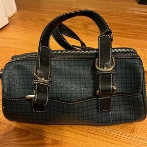 Ralph Lauren plaid barrel purse.